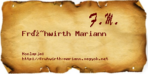 Frühwirth Mariann névjegykártya